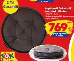 KAPİTONELİ DEKORATİF YUVARLAK MİNDER